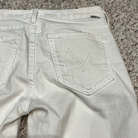 Mother The Looker Ankle Fray Stayin' Alive White Jeans Size 25 - Picture 9 of 11